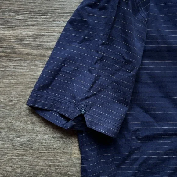 Ben Sherman NWOT Blue Stripe Short Sleeve Button Up Size XL 100 Cotton - Picture 5 of 16